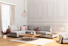 Atelier Del Sofa Tulip Sofá Esquinero Esquina Izquierda Gris Claro